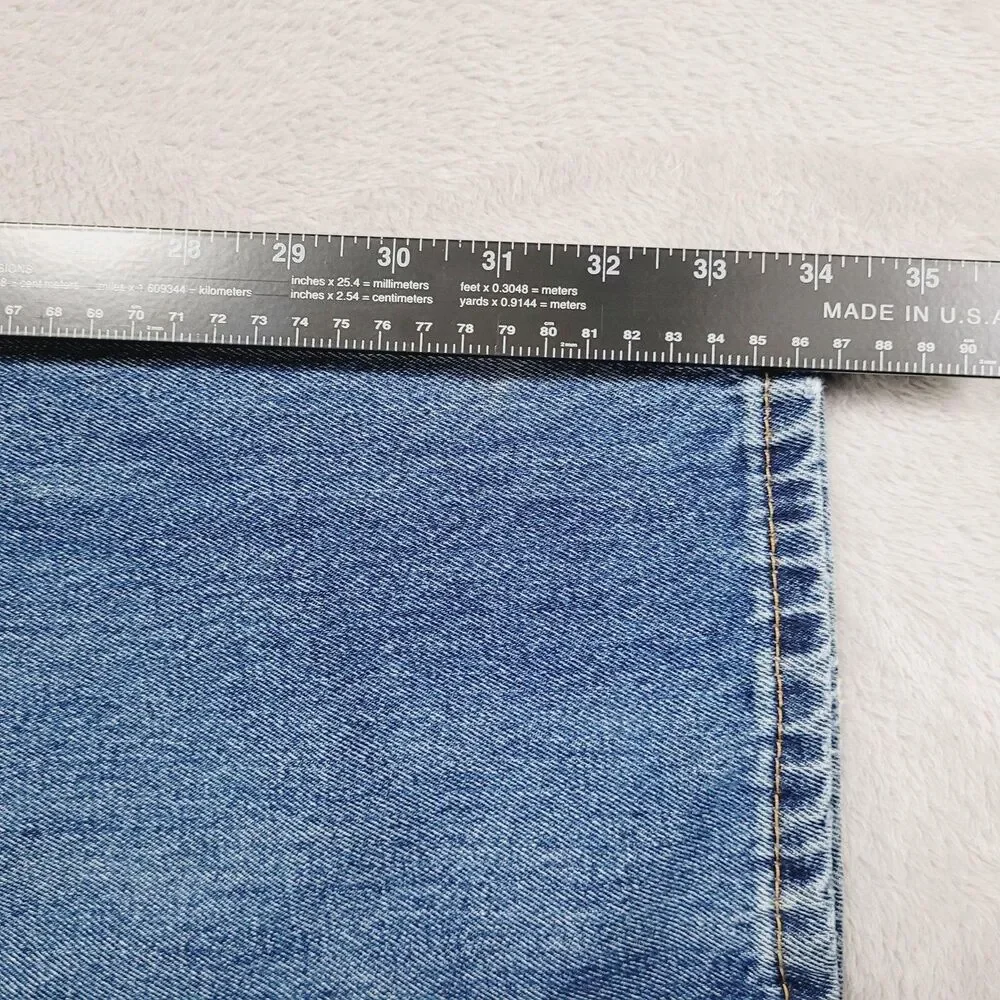 Levi's 505 Jeans Mens 36x34 Blue Med Wash Regular Straight Zip Fly Denim Cotton
